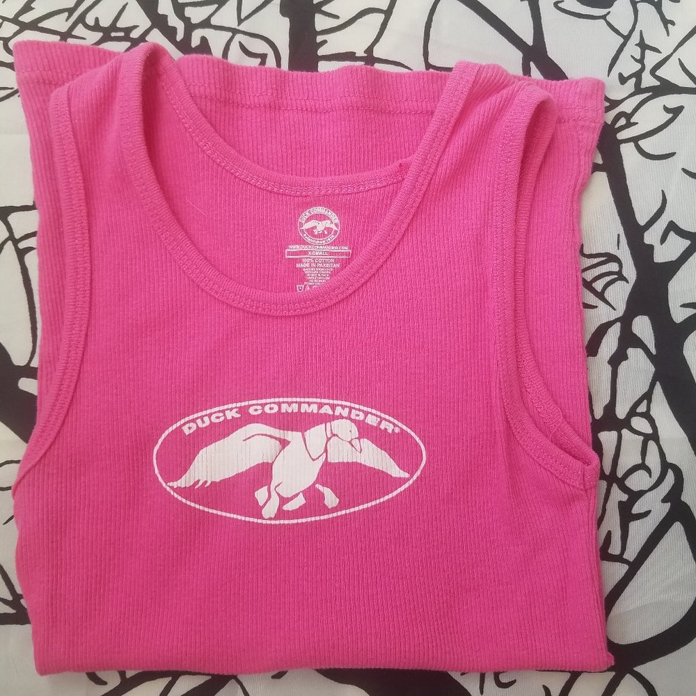 4/$25 Duck Commander | Pink Ribbed Tank Top XS - Picture 7 of 7